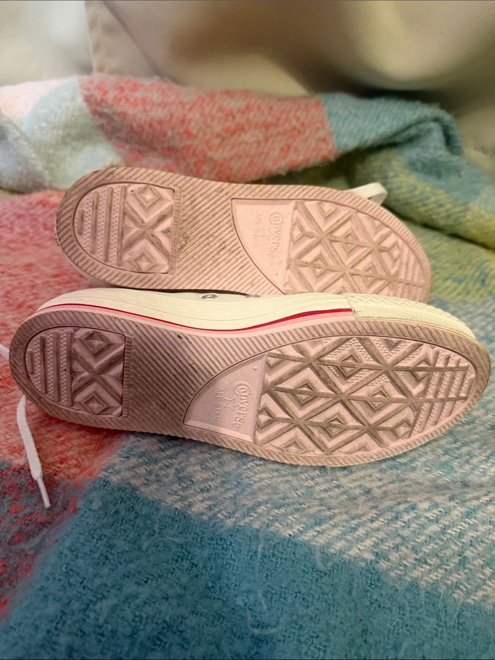 White Kids High-Top Converse with Red Heart Accent